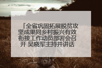 全省巩固拓展脱贫攻坚成果同乡村振兴有效衔接工作动员部署会召开 吴晓军主持并讲话 罗东川作安排部署