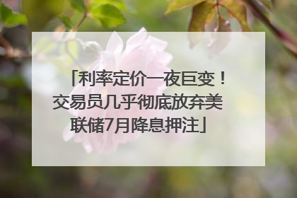 利率定价一夜巨变！交易员几乎彻底放弃美联储7月降息押注