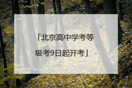 北京高中学考等级考9日起开考