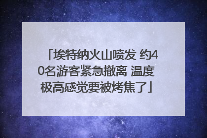 埃特纳火山喷发 约40名游客紧急撤离 温度极高感觉要被烤焦了