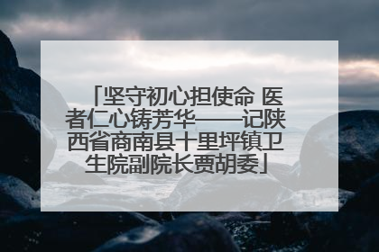 坚守初心担使命 医者仁心铸芳华——记陕西省商南县十里坪镇卫生院副院长贾胡委