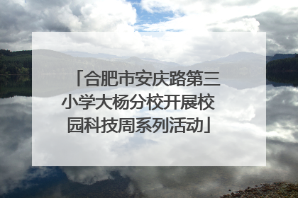 合肥市安庆路第三小学大杨分校开展校园科技周系列活动