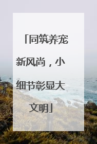 同筑养宠新风尚，小细节彰显大文明