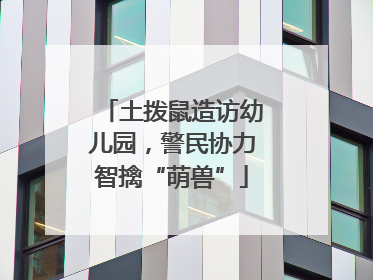 土拨鼠造访幼儿园，警民协力智擒“萌兽”