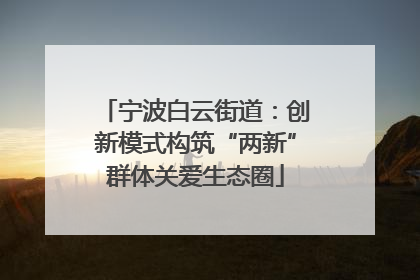 宁波白云街道：创新模式构筑“两新”群体关爱生态圈