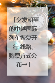 夕发朝至的中越国际列车恢复开行 线路、购票方式公布→