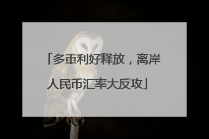 多重利好释放，离岸人民币汇率大反攻
