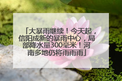 大暴雨继续！今天起，信阳成新的暴雨中心，局部降水量300毫米！河南多地仍将雨雨雨