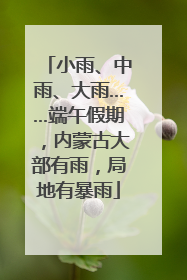 小雨、中雨、大雨……端午假期，内蒙古大部有雨，局地有暴雨