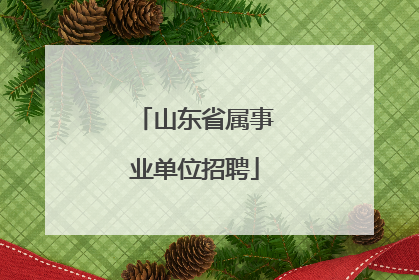 山东省属事业单位招聘