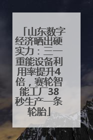 山东数字经济晒出硬实力：三一重能设备利用率提升4倍，赛轮智能工厂38秒生产一条轮胎