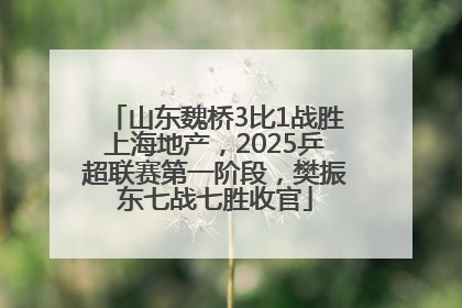 山东魏桥3比1战胜上海地产，2025乒超联赛第一阶段，樊振东七战七胜收官