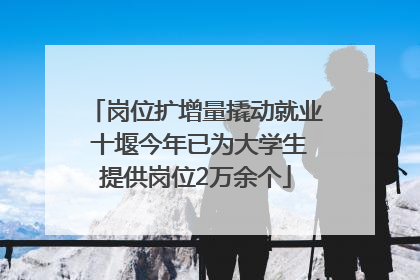 岗位扩增量撬动就业 十堰今年已为大学生提供岗位2万余个