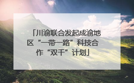 川渝联合发起成渝地区“一带一路”科技合作“双千”计划