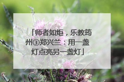 师者如炬，乐教筠州③郑兴兰：用一盏灯点亮另一盏灯