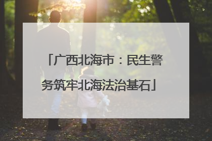 广西北海市：民生警务筑牢北海法治基石