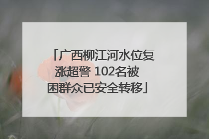 广西柳江河水位复涨超警 102名被困群众已安全转移