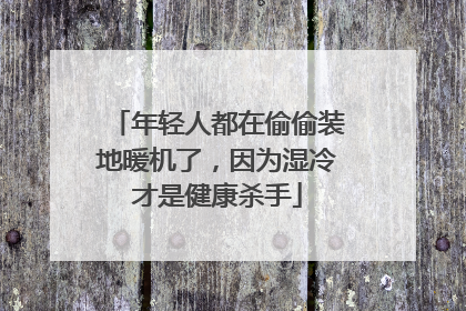 年轻人都在偷偷装地暖机了，因为湿冷才是健康杀手
