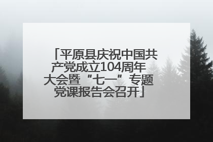 平原县庆祝中国共产党成立104周年大会暨“七一”专题党课报告会召开