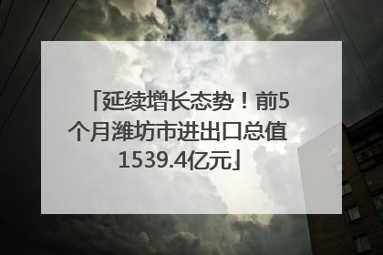 延续增长态势！前5个月潍坊市进出口总值1539.4亿元