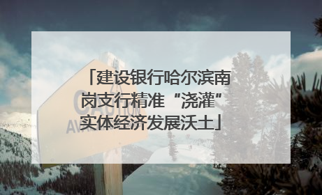 建设银行哈尔滨南岗支行精准“浇灌”实体经济发展沃土
