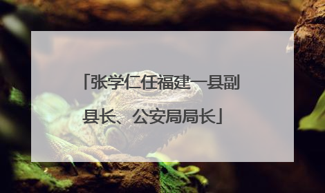 张学仁任福建一县副县长、公安局局长