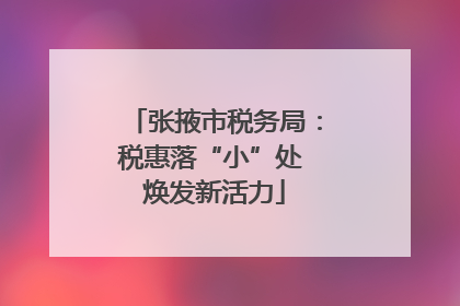 张掖市税务局：税惠落“小”处 焕发新活力
