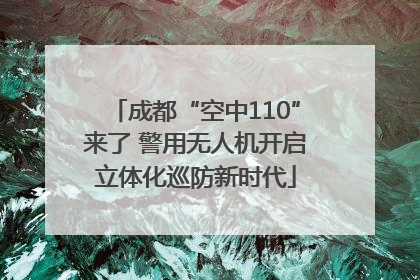 成都“空中110”来了 警用无人机开启立体化巡防新时代