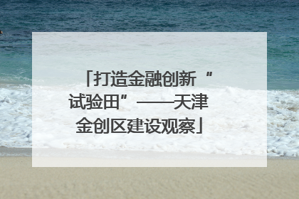 打造金融创新“试验田”——天津金创区建设观察