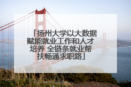 扬州大学以大数据赋能就业工作和人才培养 全链条就业帮扶畅通求职路