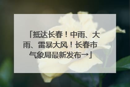 抵达长春！中雨、大雨、雷暴大风！长春市气象局最新发布→