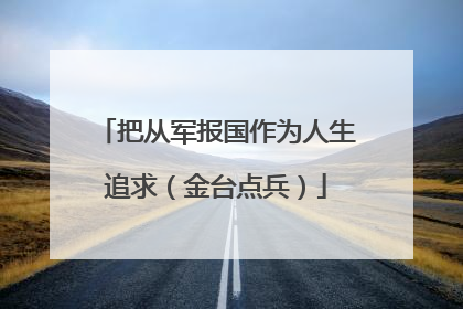 把从军报国作为人生追求（金台点兵）