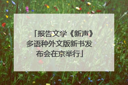 报告文学《新声》多语种外文版新书发布会在京举行
