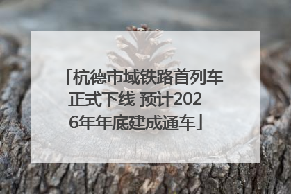 杭德市域铁路首列车正式下线 预计2026年年底建成通车