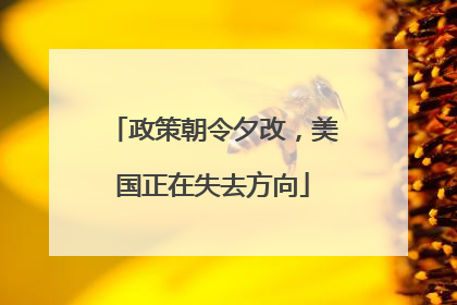 政策朝令夕改，美国正在失去方向