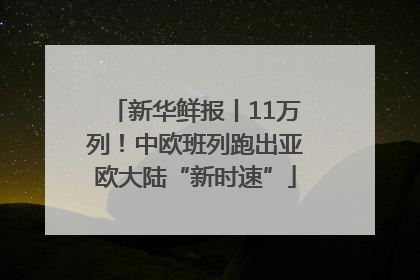 新华鲜报丨11万列！中欧班列跑出亚欧大陆“新时速”