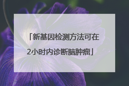 新基因检测方法可在2小时内诊断脑肿瘤