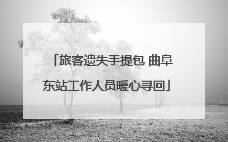 旅客遗失手提包 曲阜东站工作人员暖心寻回