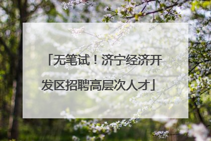 无笔试！济宁经济开发区招聘高层次人才