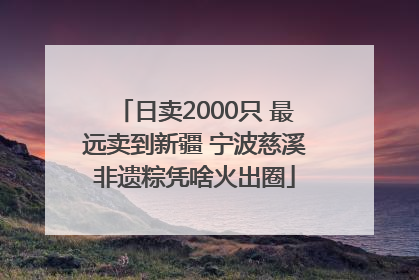 日卖2000只 最远卖到新疆 宁波慈溪非遗粽凭啥火出圈