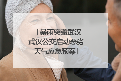 暴雨突袭武汉 武汉公交启动恶劣天气应急预案