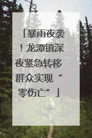 暴雨夜袭！龙潭镇深夜紧急转移群众实现“零伤亡”