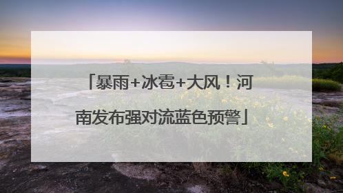 暴雨+冰雹+大风！河南发布强对流蓝色预警