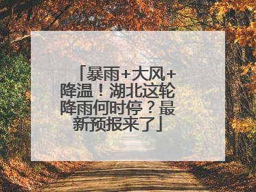 暴雨+大风+降温！湖北这轮降雨何时停？最新预报来了