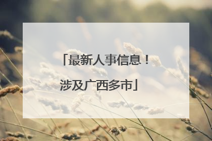 最新人事信息！涉及广西多市
