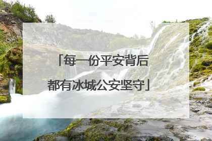每一份平安背后 都有冰城公安坚守