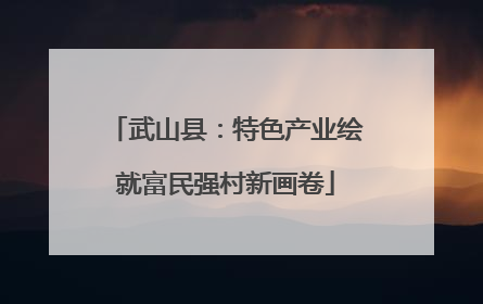 武山县：特色产业绘就富民强村新画卷