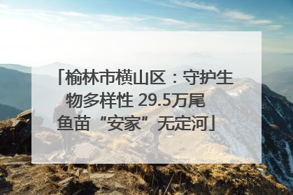 榆林市横山区：守护生物多样性 29.5万尾鱼苗“安家”无定河