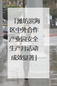 潍坊滨海区中外合作产业园安全生产月活动成效显著