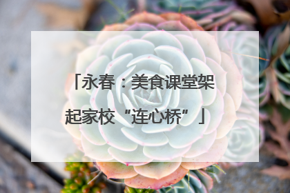 永春：美食课堂架起家校“连心桥”